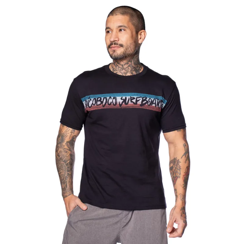 Camiseta Masculina Nico Boco Básica Surfboards Preta - G