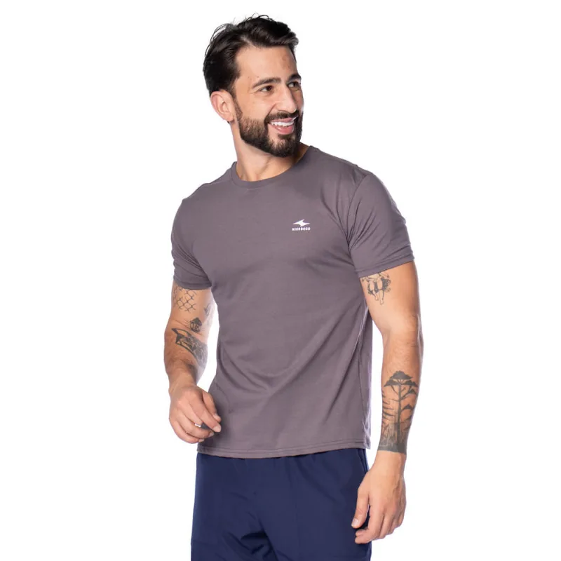 Camiseta Masculina Nicoboco Logo Emborrachado Cinza - M