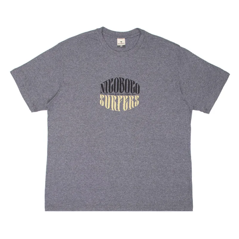 Camiseta Masculina Nicoboco Plus Size Surfers Cinza Mescla - G3