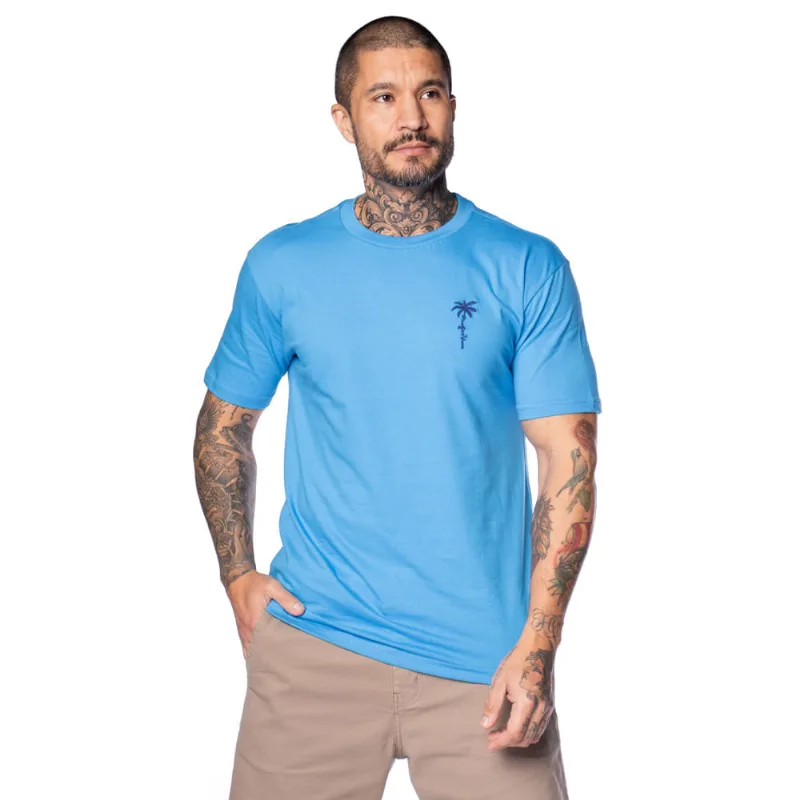 Camiseta Masculina Nico Boco Básica Bordada Azul - GG