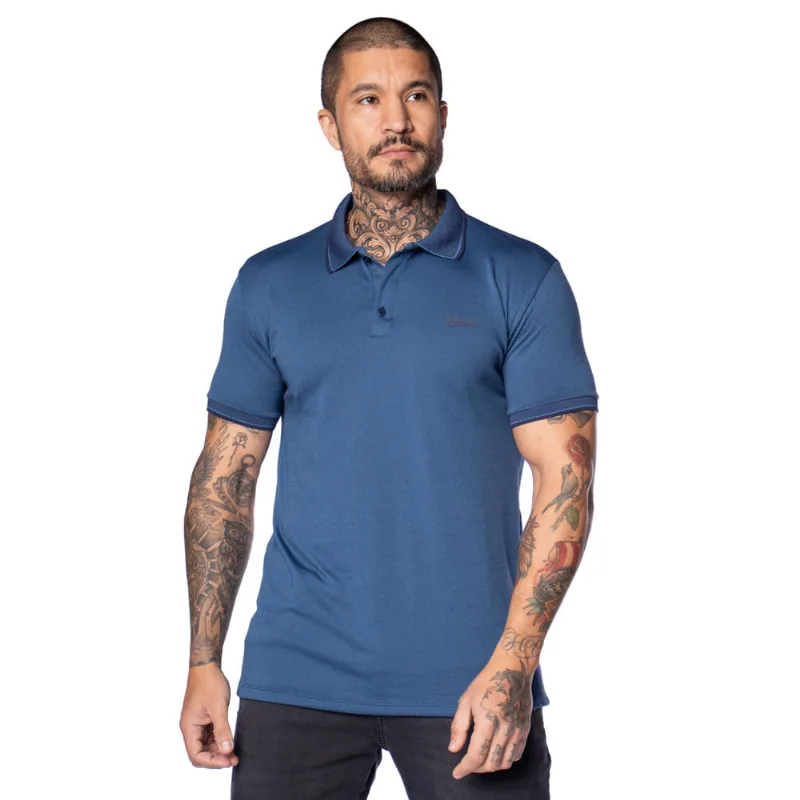 Camisa Polo Masculina Nicoboco Slim Fit Lisa Azul - GG