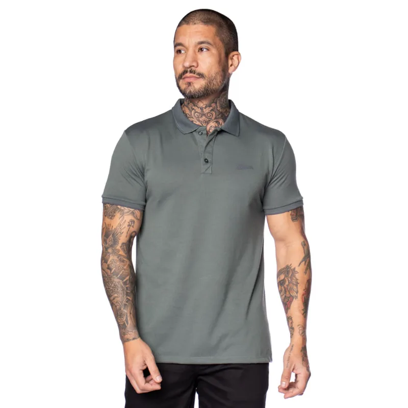 Camisa Polo Masculina Nicoboco Slim Fit Lisa Verde Escuro - G