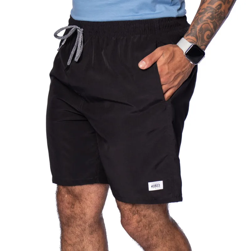 Short Masculino Nicoboco em Tactel Liso Preto - P