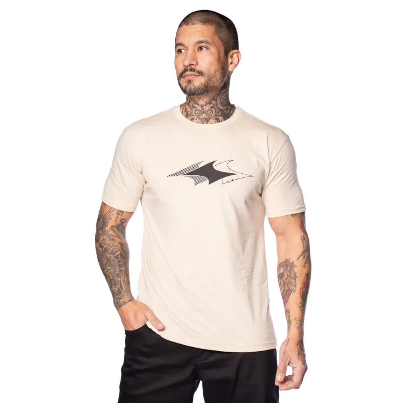 Camiseta Masculina Nico Boco Básica Estampada Bege - GG