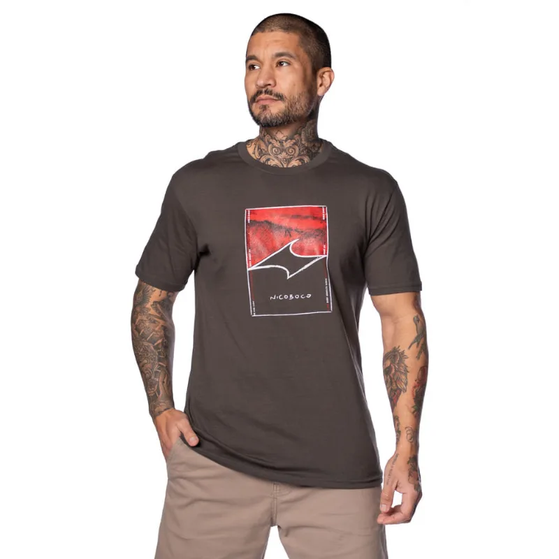 Camiseta Masculina Nicoboco Estampada Cinza Escuro - M