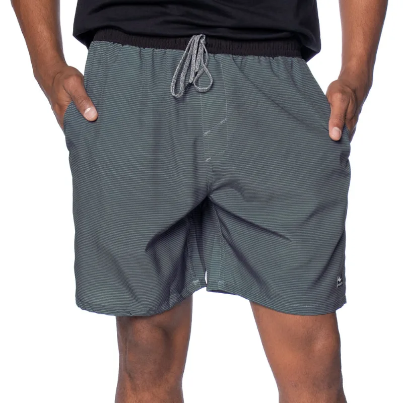 Short Masculino Nicoboco Estampa Listrada Cinza Escuro/preto - P