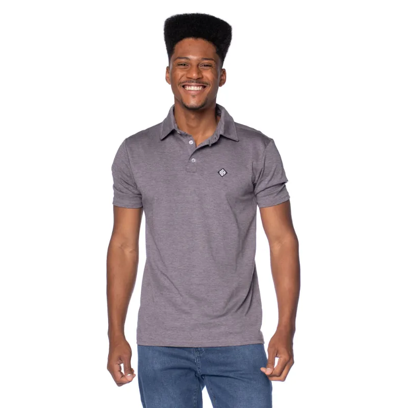 Camisa Polo Masculina Nicoboco Slim Fit Cinza Mescla - GG