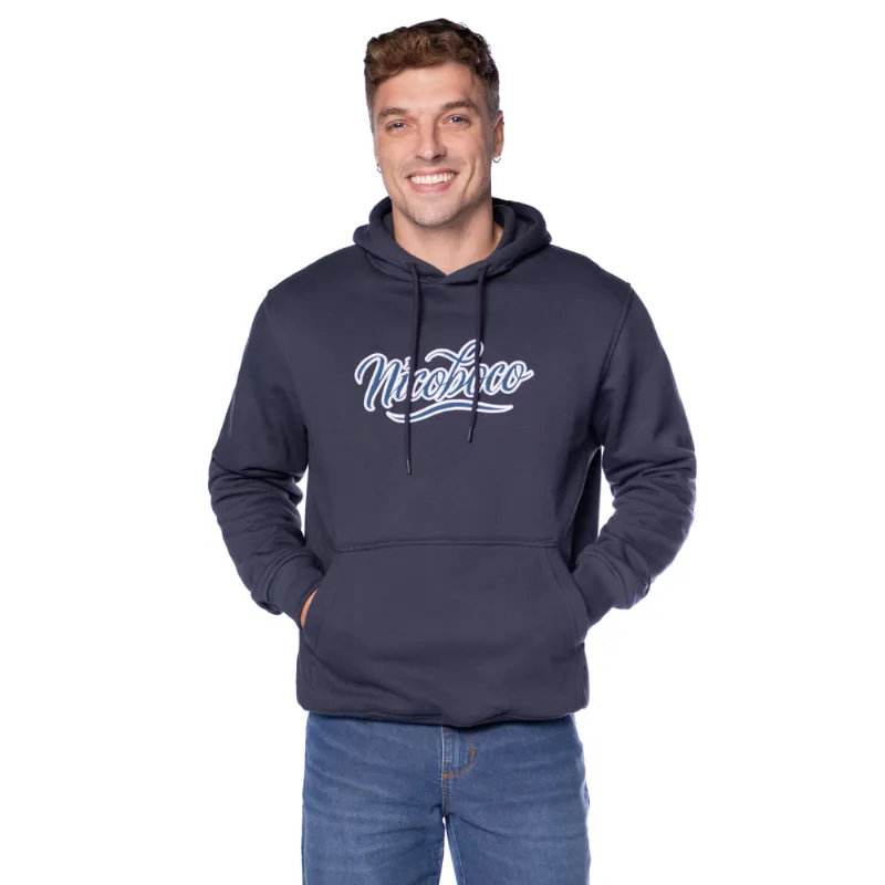 Moletom Masculino Nicoboco Capuz Despojado Marinho/Branco - P