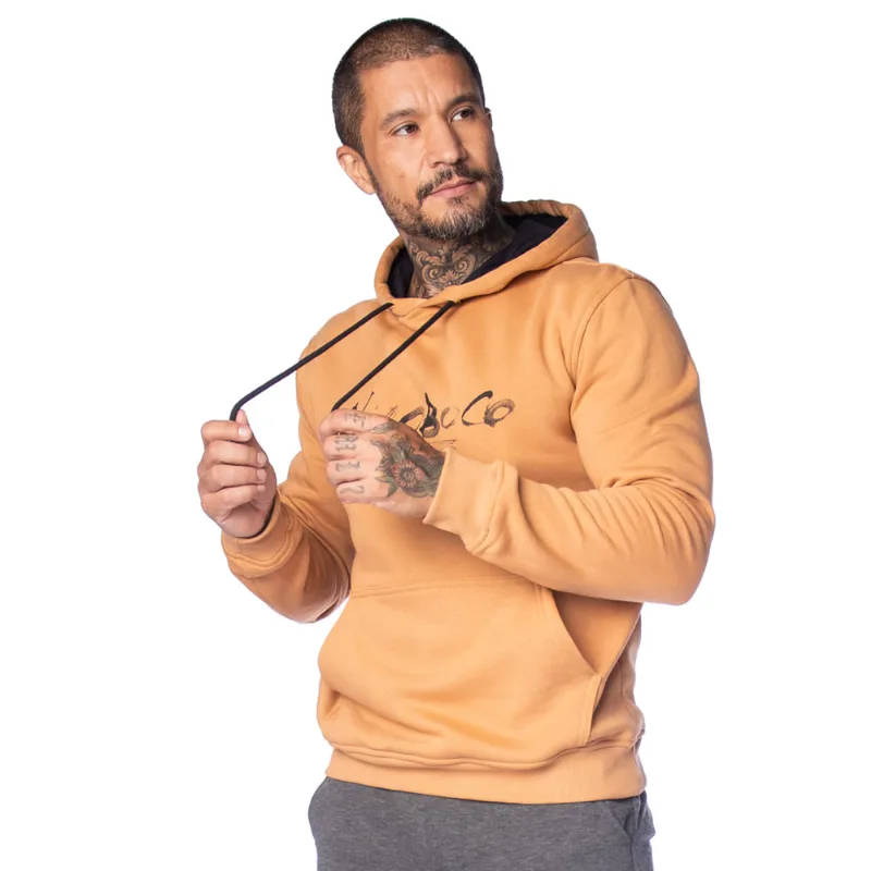Moletom Masculino Nicoboco Canguru Logo Pincelado Caqui - GG