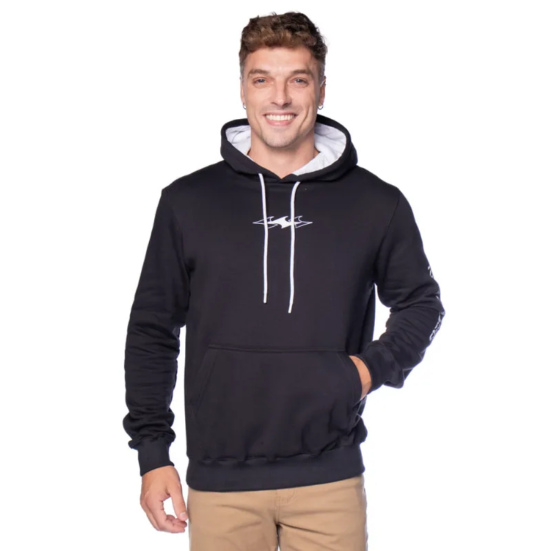 Moletom Masculino Nicoboco Capuz Casual Preto/Branco - P