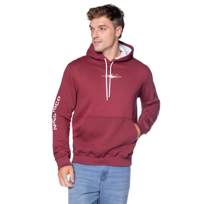 Moletom Masculino Nicoboco Capuz Casual Vinho - P