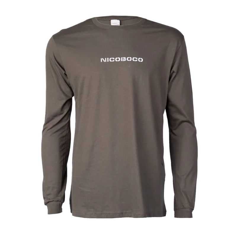 Camiseta Masculina Nicoboco Manga Longa Estampa Costas Cinza Escuro - GG