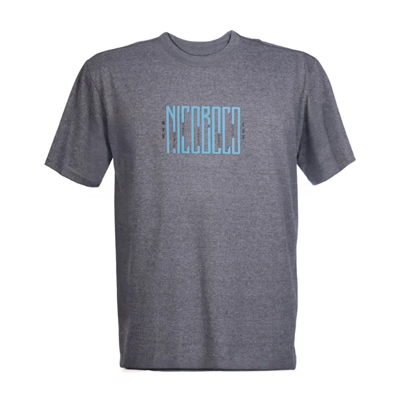 Camiseta Masculina Nicoboco Plus Size Estampa Azul/Cinza - G2