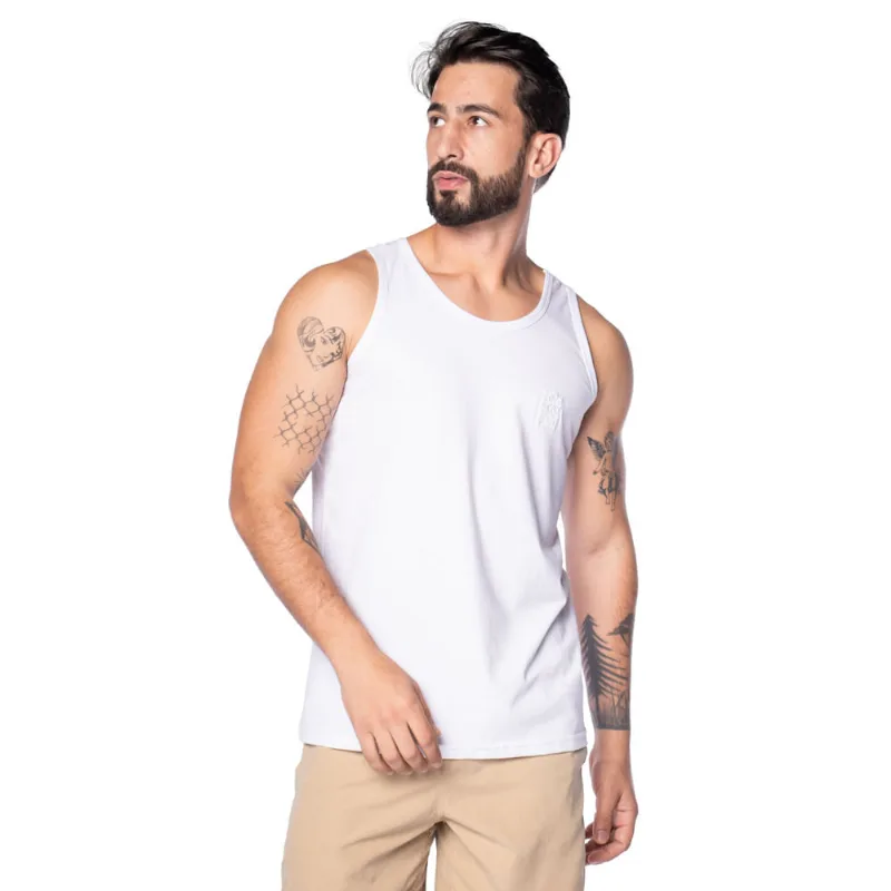 Regata Masculina Nicoboco Logo Bordado Branco - P