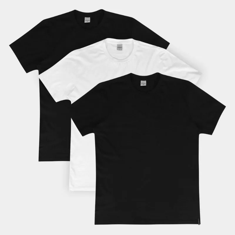 Kit Camiseta Nicoboco Slim Fit Duo Com 3 Masculina - Masculino - Preto+Branco