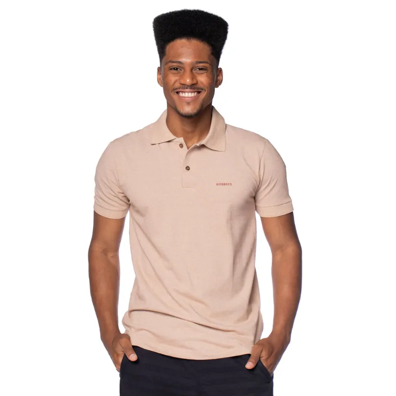 Camisa Polo Masculina Nicoboco Slim Fit Bege - P