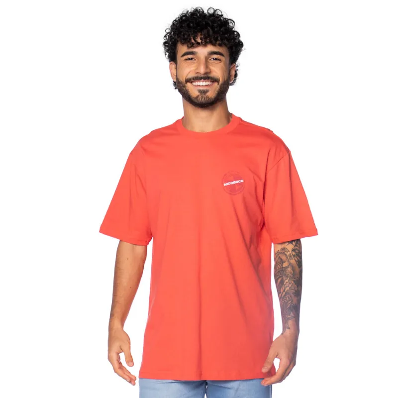 Camiseta Masculina Nicoboco Estampa Circular Coral - G