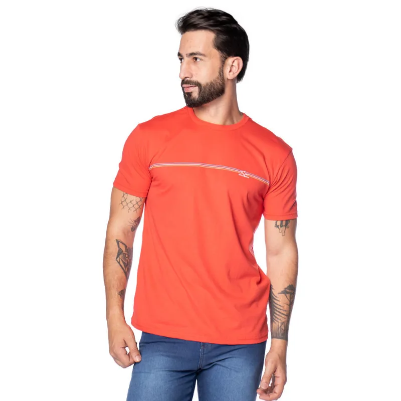 Camiseta Masculina Nicoboco Estampa Aquarela Coral - M