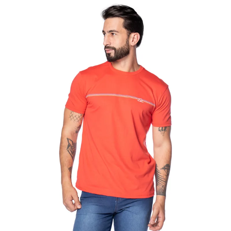 Camiseta Masculina Nicoboco Estampa Aquarela Coral - GG