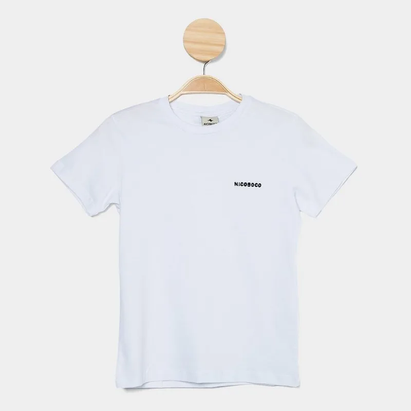 Camiseta Infantil Nicoboco Básica Menino - Menino - Branco