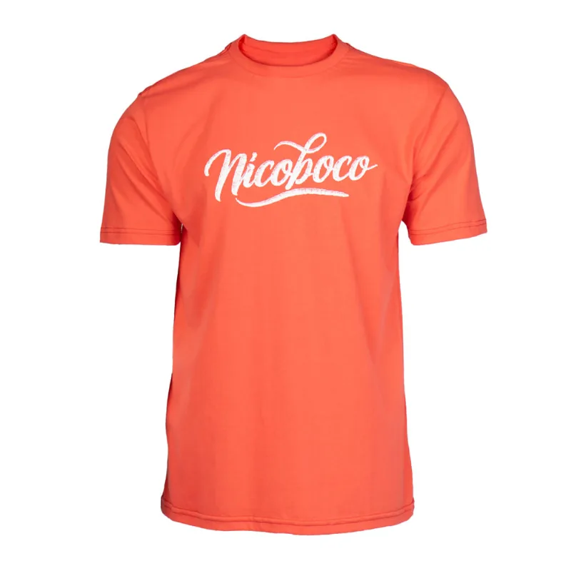Camiseta Masculina Nicoboco Logo Cursivo Coral - GG