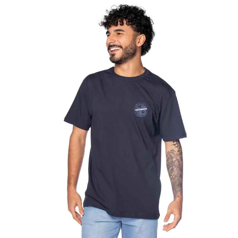 Camiseta Masculina Nicoboco Estampa Circular Marinho - P