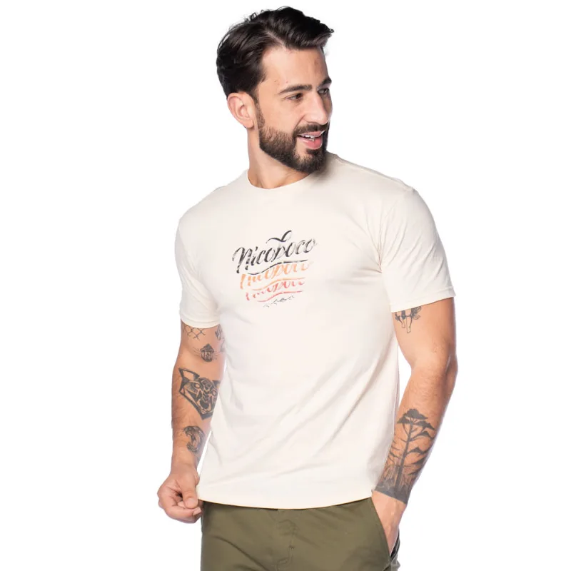 Camiseta Masculina Nicoboco Estampada Bege - GG