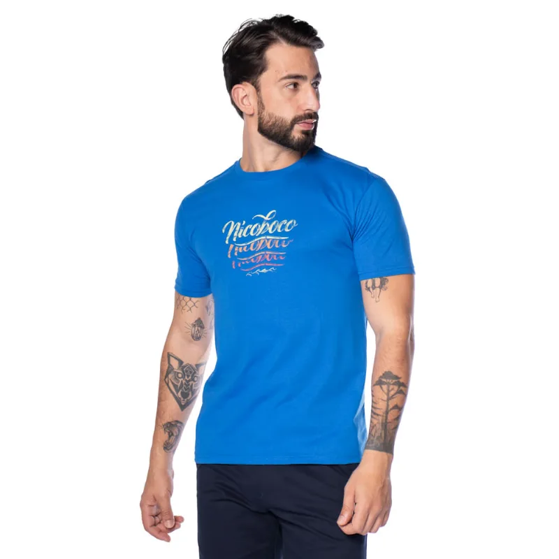 Camiseta Masculina Nicoboco Estampada Azul - GG