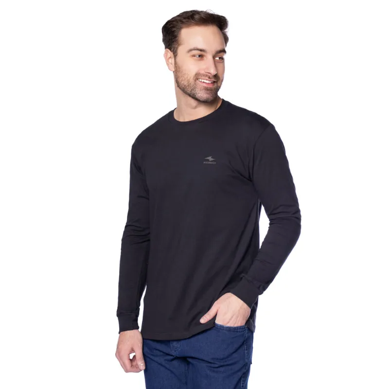 Camiseta Masculina Nicoboco Algodão Manga Longa Preto - G