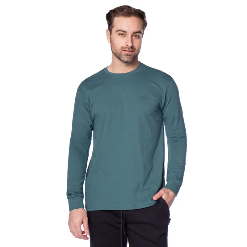 Camiseta Masculina Nicoboco Algodão Manga Longa Verde - P