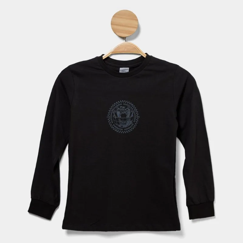 Camiseta Manga Longa Infantil Nicoboco Beats - Unissex - Chumbo