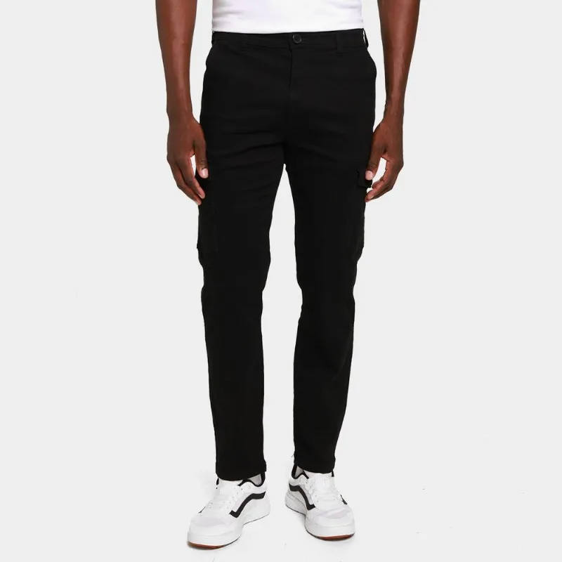 Calça Cargo Sarja Nicoboco Masculina - Masculino - Preto
