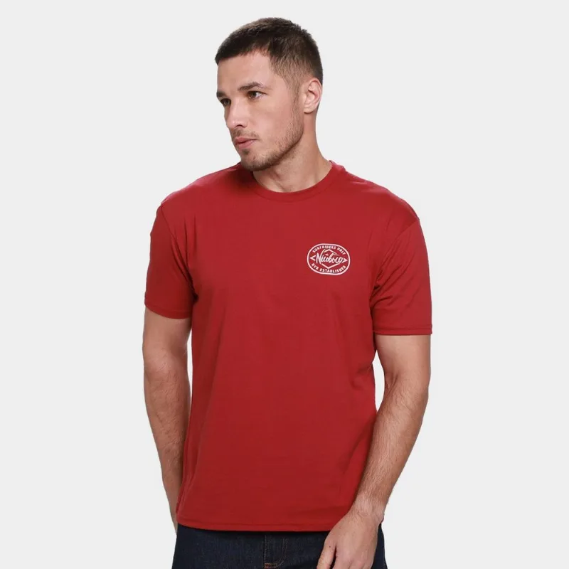 Camiseta Nicoboco Básica Outline Masculina - Masculino - Vinho
