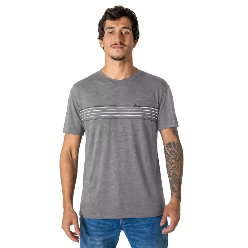Camiseta Masculina Nicoboco Estampa Listrada Logo Central - M