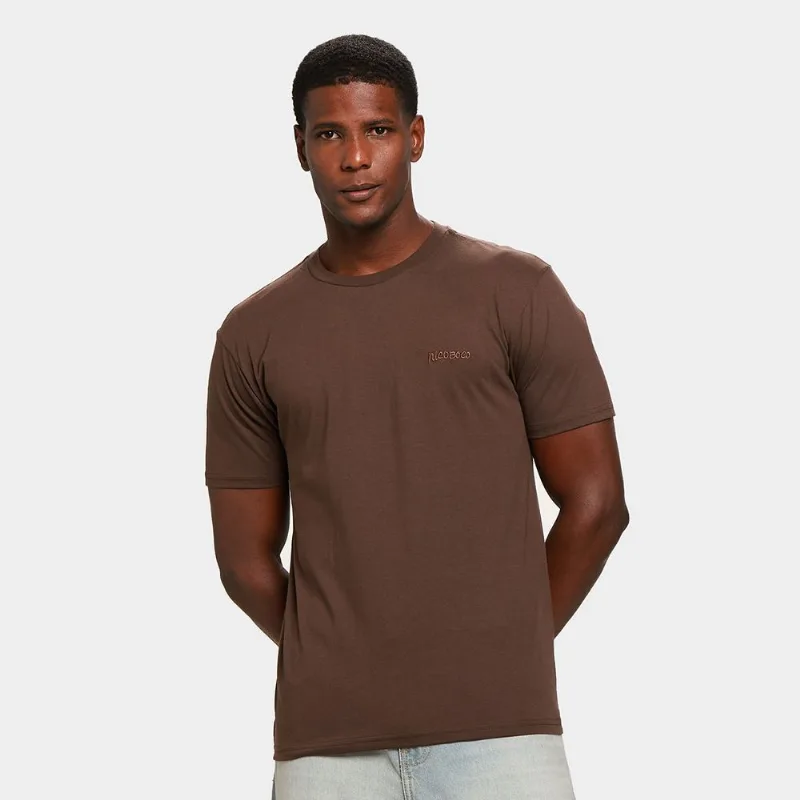 Camiseta Nicoboco Básica Linu Masculina - Masculino - Marrom