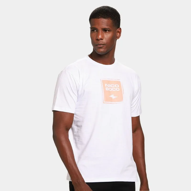 Camiseta Nicoboco Básica Spray Masculina - Masculino - Branco