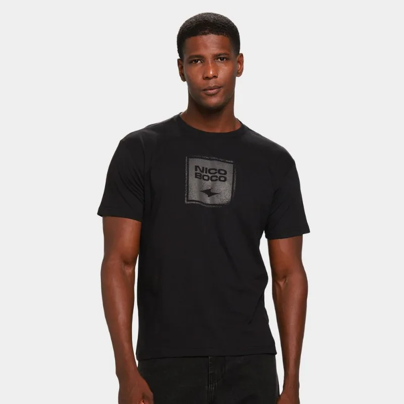 Camiseta Nicoboco Básica Spray Masculina - Masculino - Preto