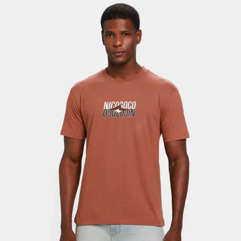 Camiseta Nicoboco Básica Shaper Masculina - Masculino - Marrom