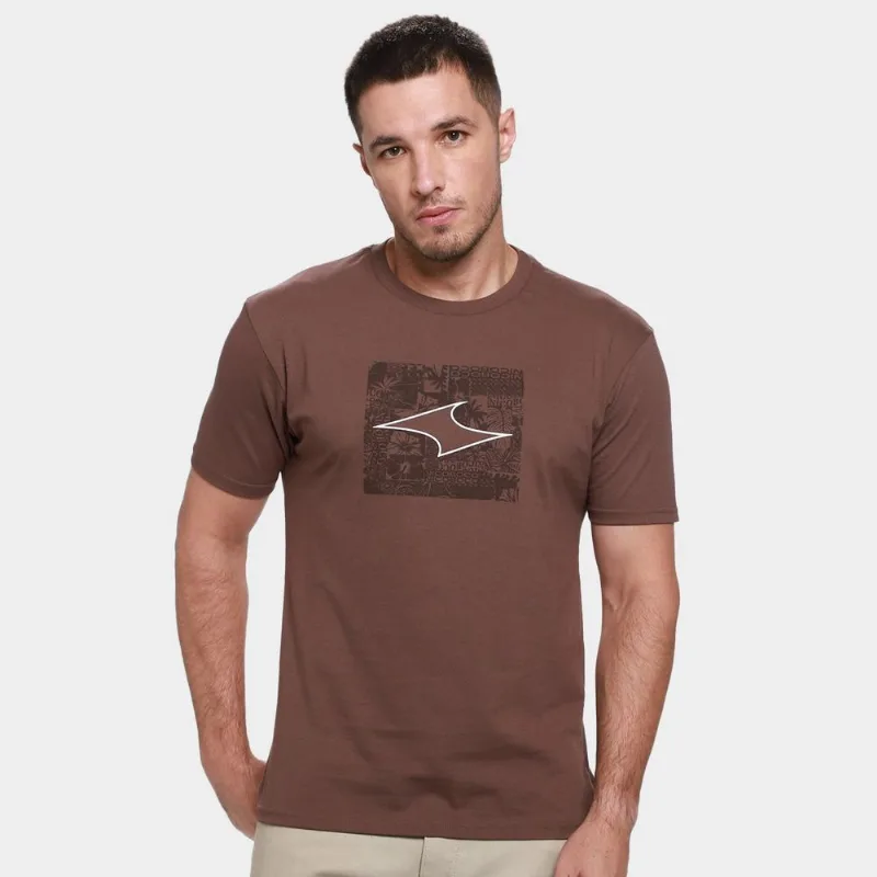 Camiseta Nicoboco Básica Concave Masculina - Masculino - Marrom