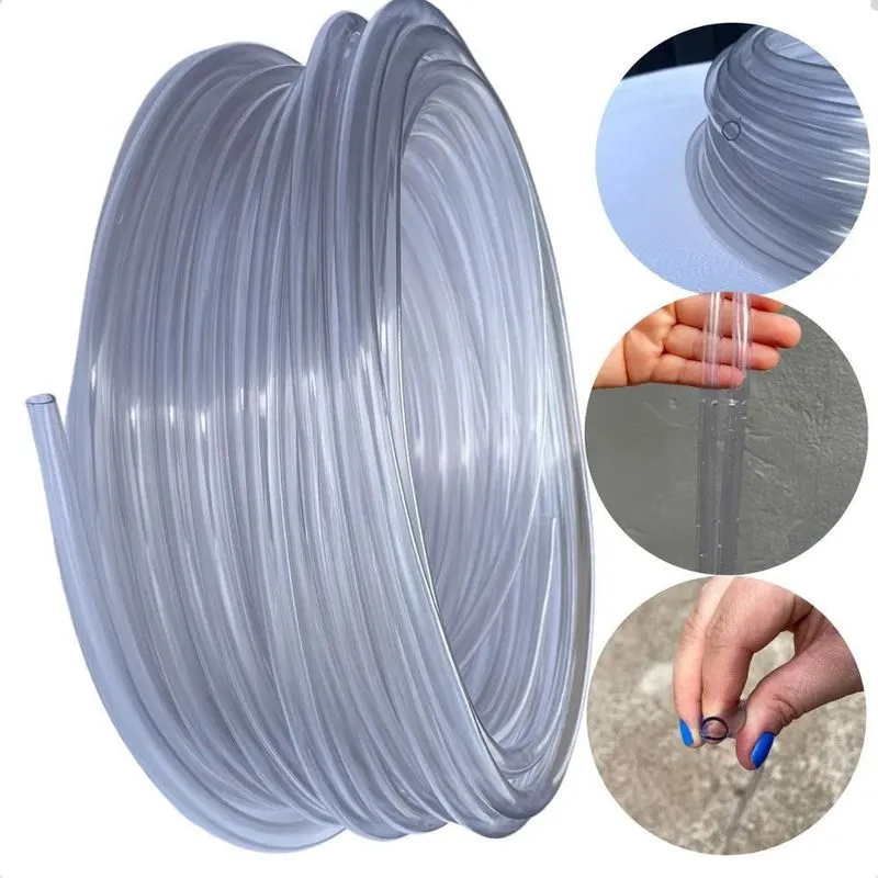3x Mangueira De Nível Cristal Reforçada 5/16x1,3mm - 20 Metr