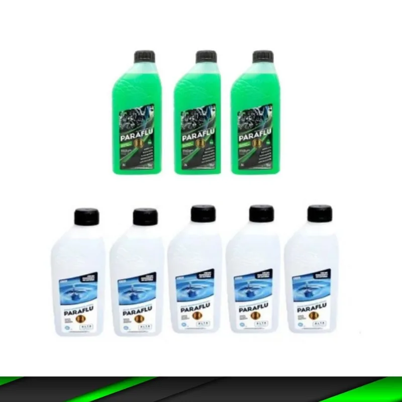 Kit 3 Litros Aditivo Verde Radiador + 5 Agua Desmineralizada