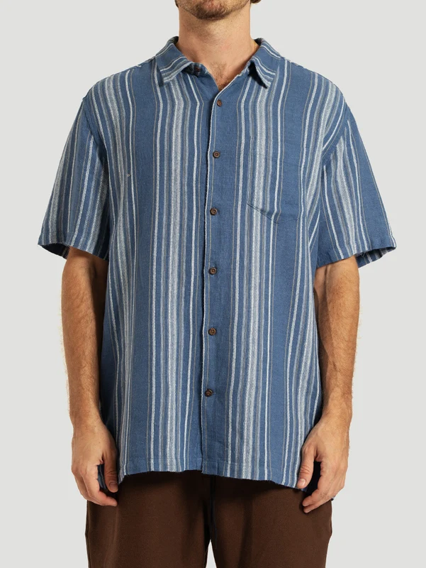 Camisa Manga Curta Listrada Azul Hurley Oceanside P / AZUL