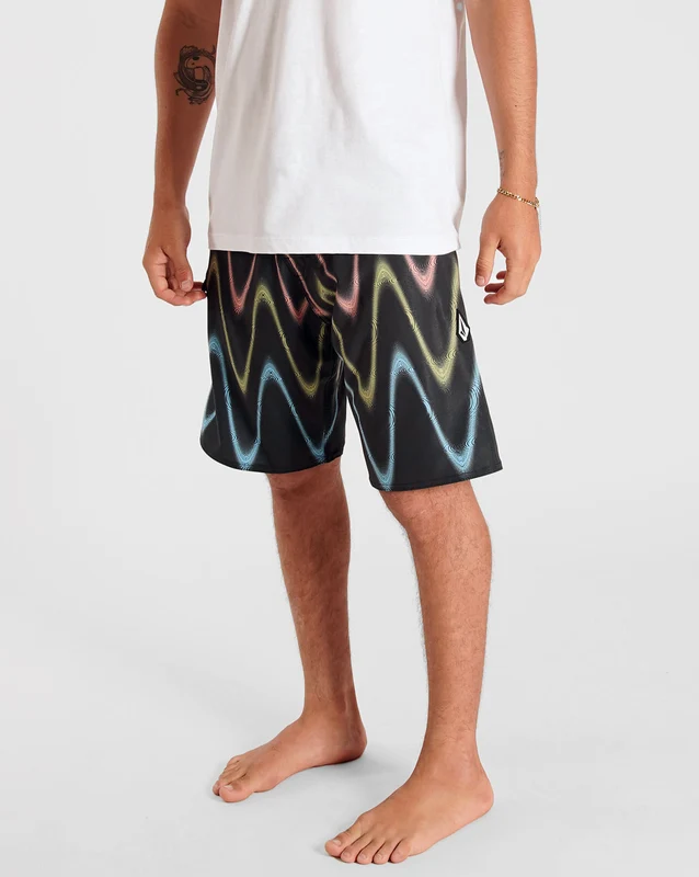 Boardshort Volcom Distort Stripe 40 / PRETO