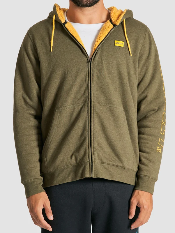 Moletom Importado Aberto Hurley Fastlane Burrito Zip Verde GG