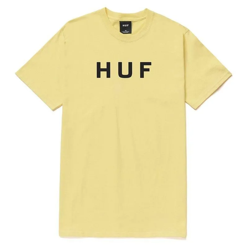 Camiseta Huf Essentials OG Logo Masculina Areia P / amarelo