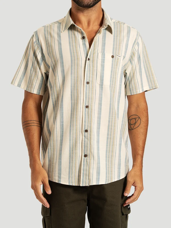 Camisa Manga Curta Listrada Off White Hurley One&Only Lido Stripe G / OFF WHITE