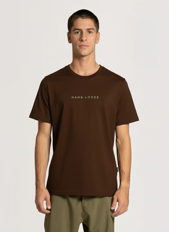 Camiseta Especial Hang Loose Institution Chocolate P / Marrom