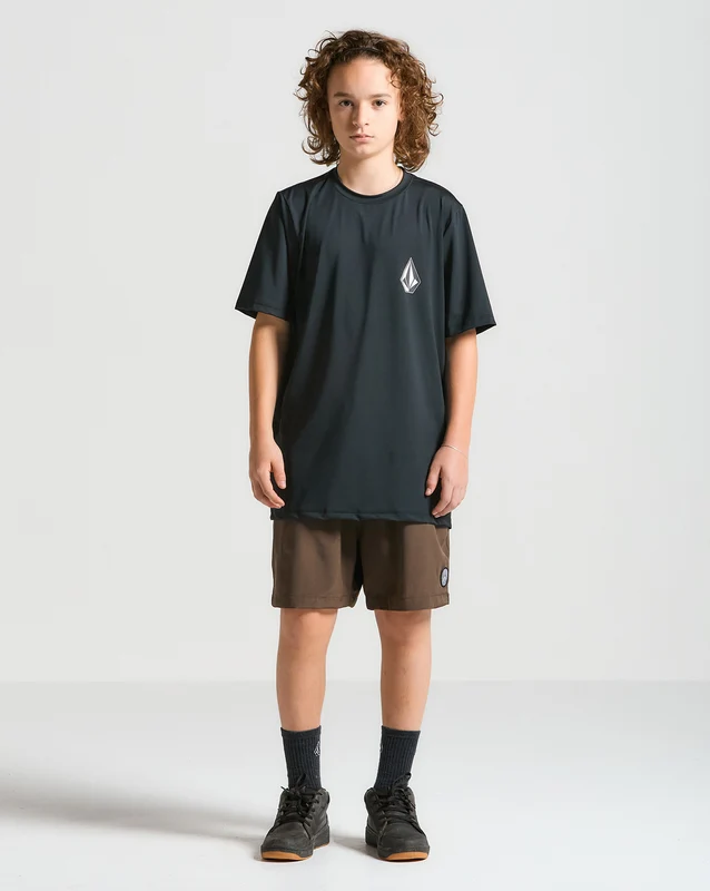 Lycra Volcom Manga Curta Iconic Stone Preta M / PRETO