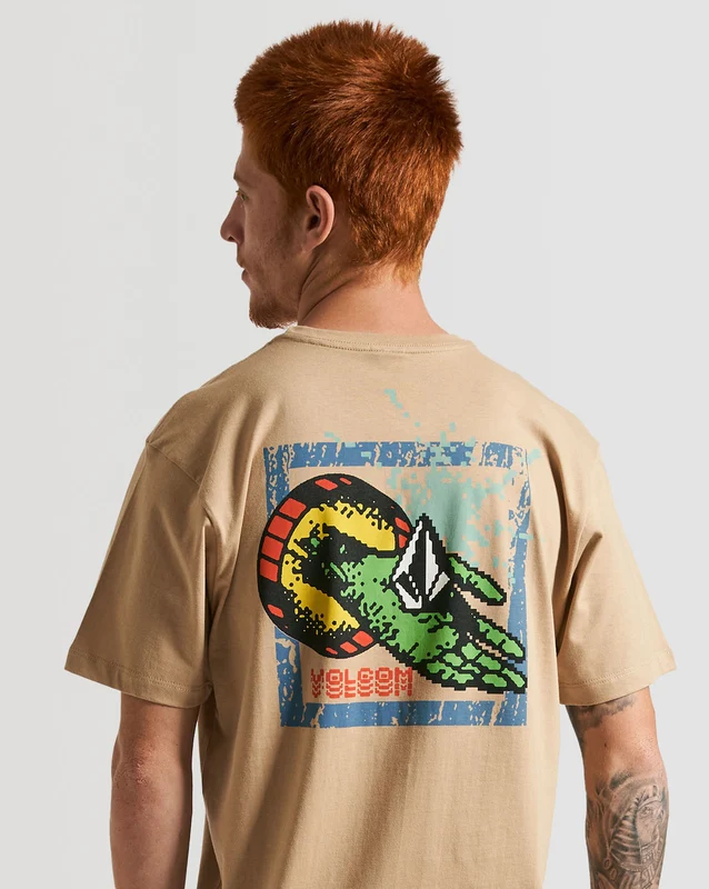Camiseta Volcom Regular Digital Dimension Bege G / Bege