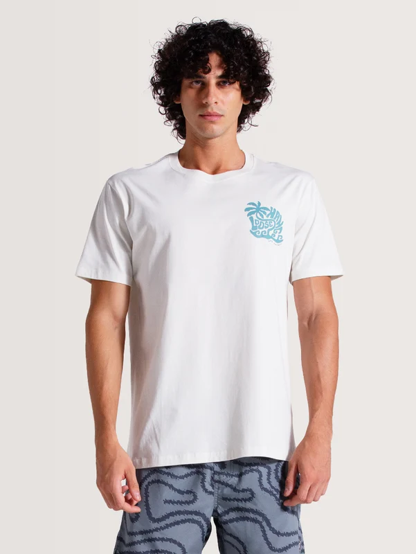 Camiseta Off White Manga Curta Hang Loose Coconuts G / Off White
